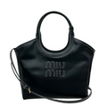 ＭＩ ＭＵ  IVY LEATHER BAG BLACK