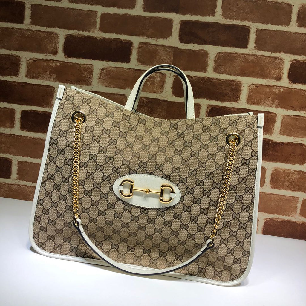 ＧＣＣＩ1955 HORSEBIT CHAIN TOTE GG CANVAS MEDIUM