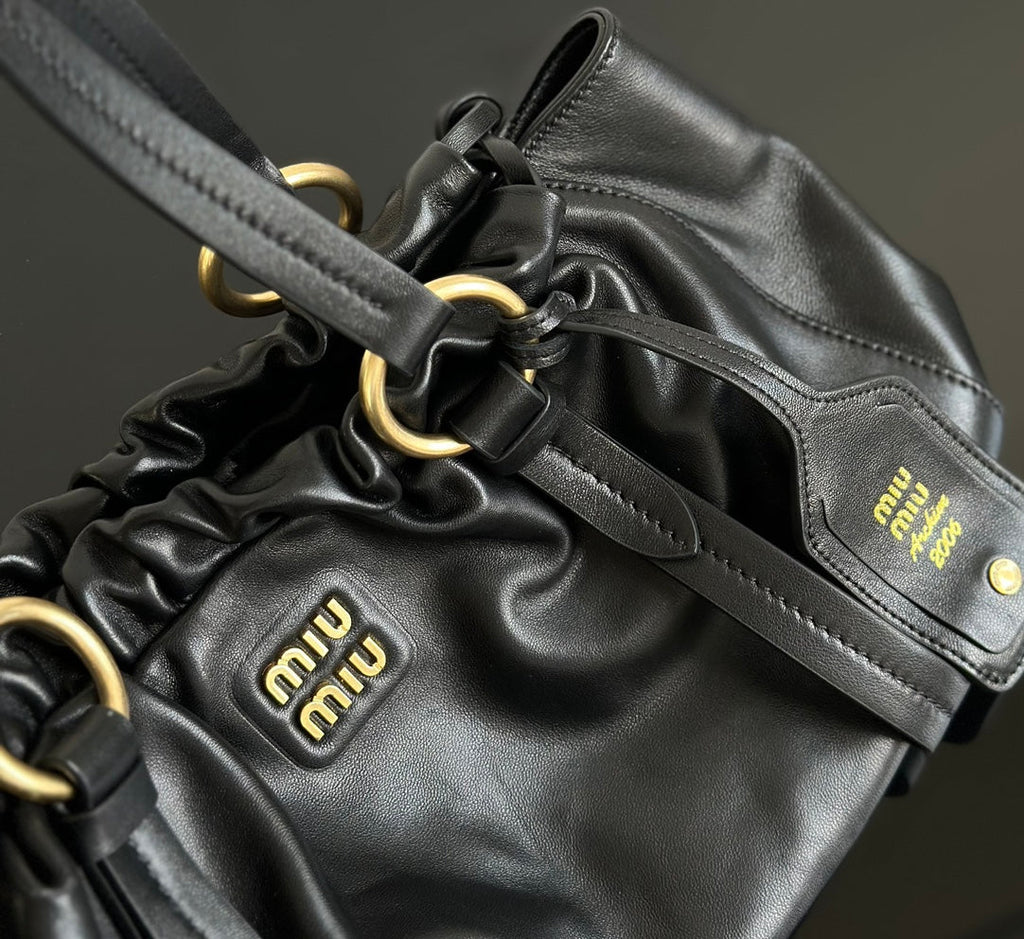 ＭＩ ＭＵ JOIE NAPPA LEATHER BAG BLACK