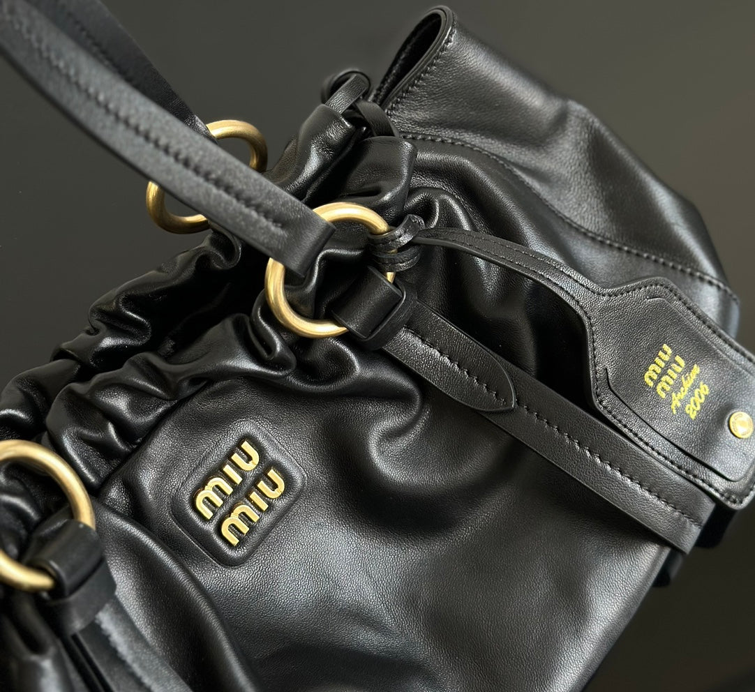 ＭＩ ＭＵ JOIE NAPPA LEATHER BAG BLACK