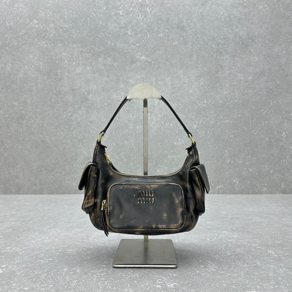 ＭＩ ＭＵ NAPPA LEATHER POCKET BAG COFFE