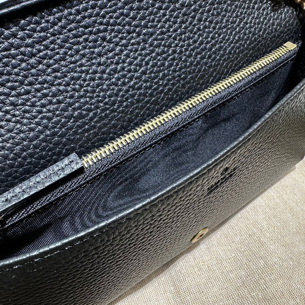 ＧＣＣＩMARMONT BLACK LEATHER WALLET ON CHAIN BLACK
