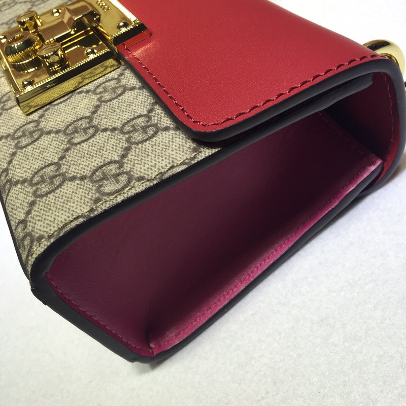 ＧＣＣＩPADLOCK SMALL SHOULDER BAG RED-PINK