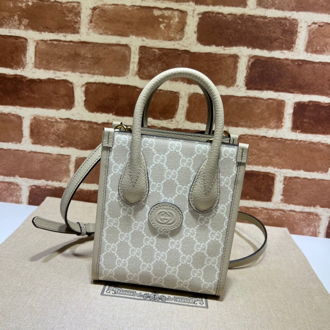 ＧＣＣＩDENIM GG MONOGRAM TOTE BAG BEGIE