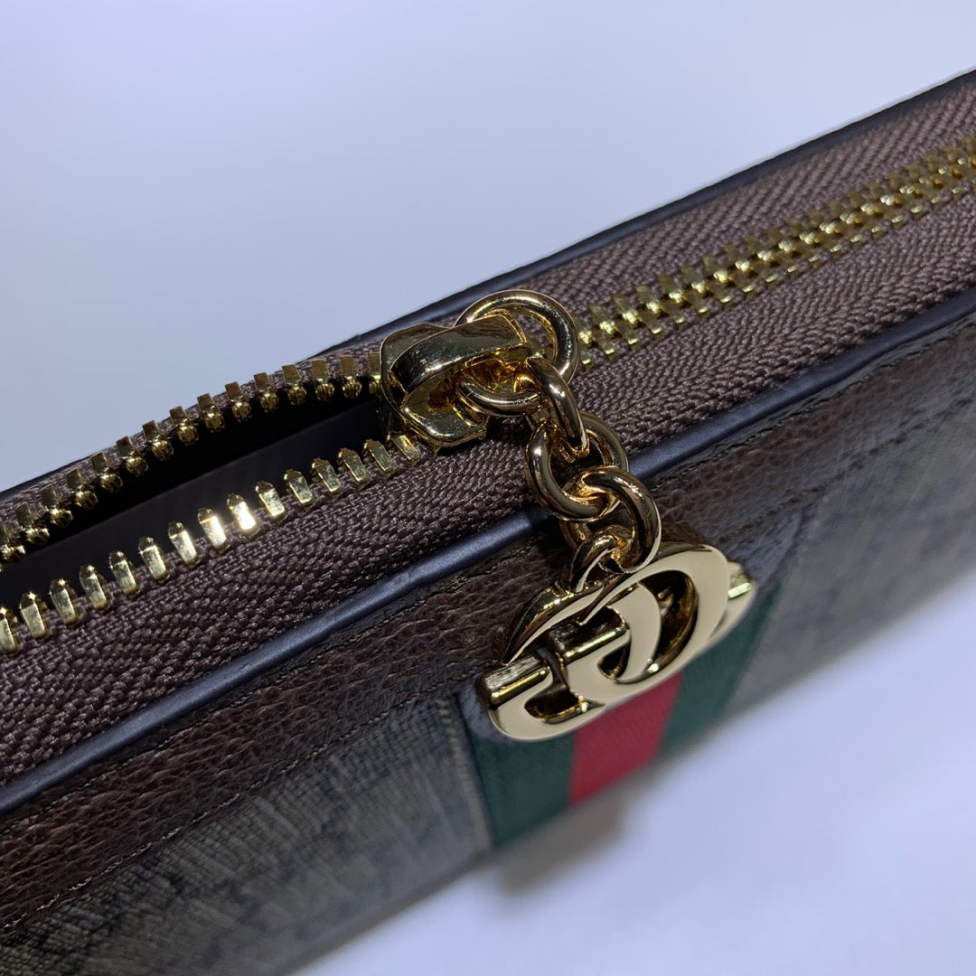 ＧＣＣＩJUMBO GG ZIP AROUND WALLET BROWN
