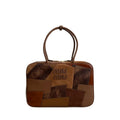 ＭＩ ＭＵ COGNAC LEATHER PATCHWORK BEAU BAG