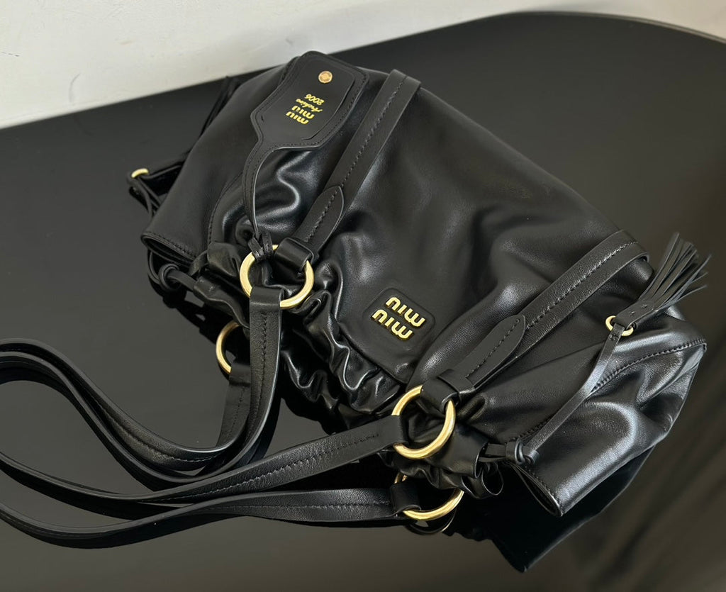 ＭＩ ＭＵ JOIE NAPPA LEATHER BAG BLACK