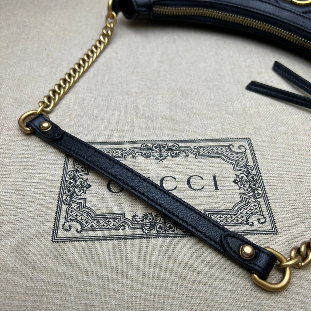 ＧＣＣＩGG MARMONT SMALL MATELASSE LEATHER SHOULDER BAG BLACK