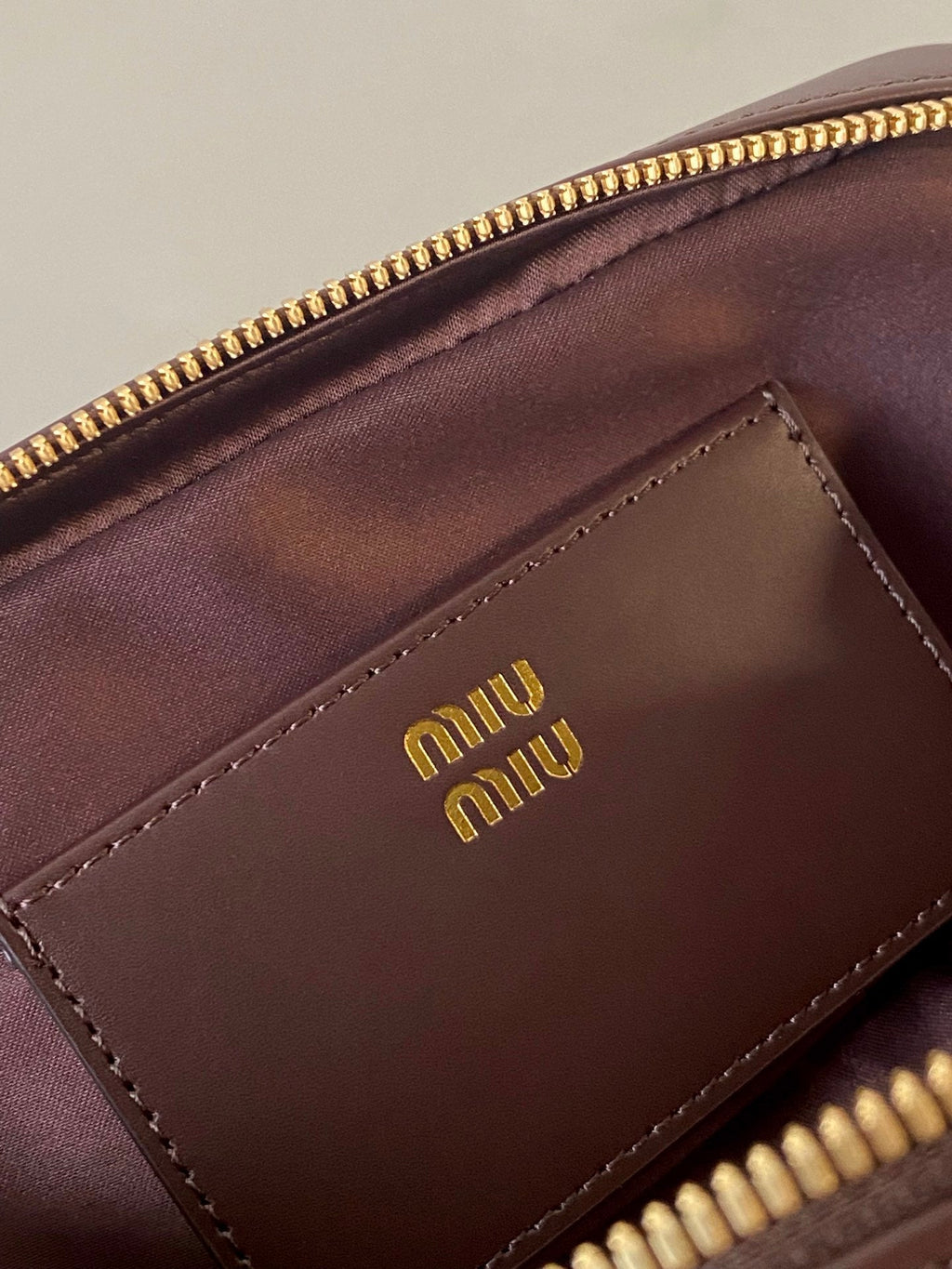 ＭＩ ＭＵ ARCADIE LEATHER MINI-BAG BRIARWOOD