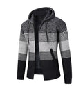Baja Hoodie Velvet Padded Sweater Hooded Stitching Cardigan
