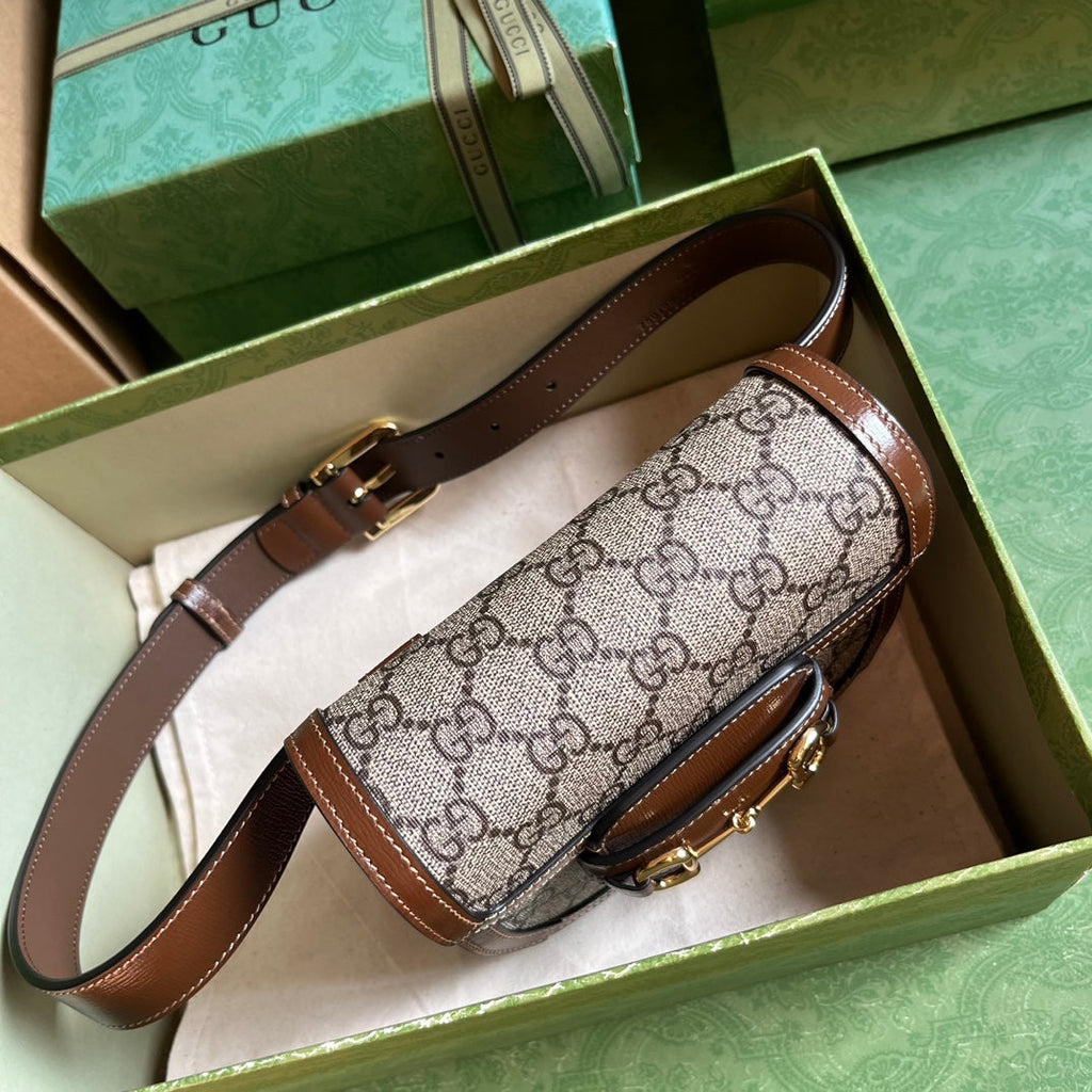 ＧＣＣＩHORSEBIT 1955 SOFT BAG BROWN