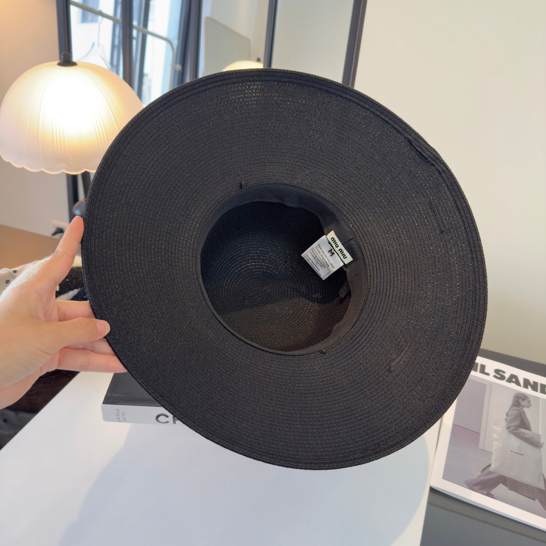 MIUMIU WIDE-BRIM BUCKET HAT WITH BOW STYLE 57
