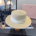 MIUMIU FLAT-BRIM STRAW HAT STYLE 8