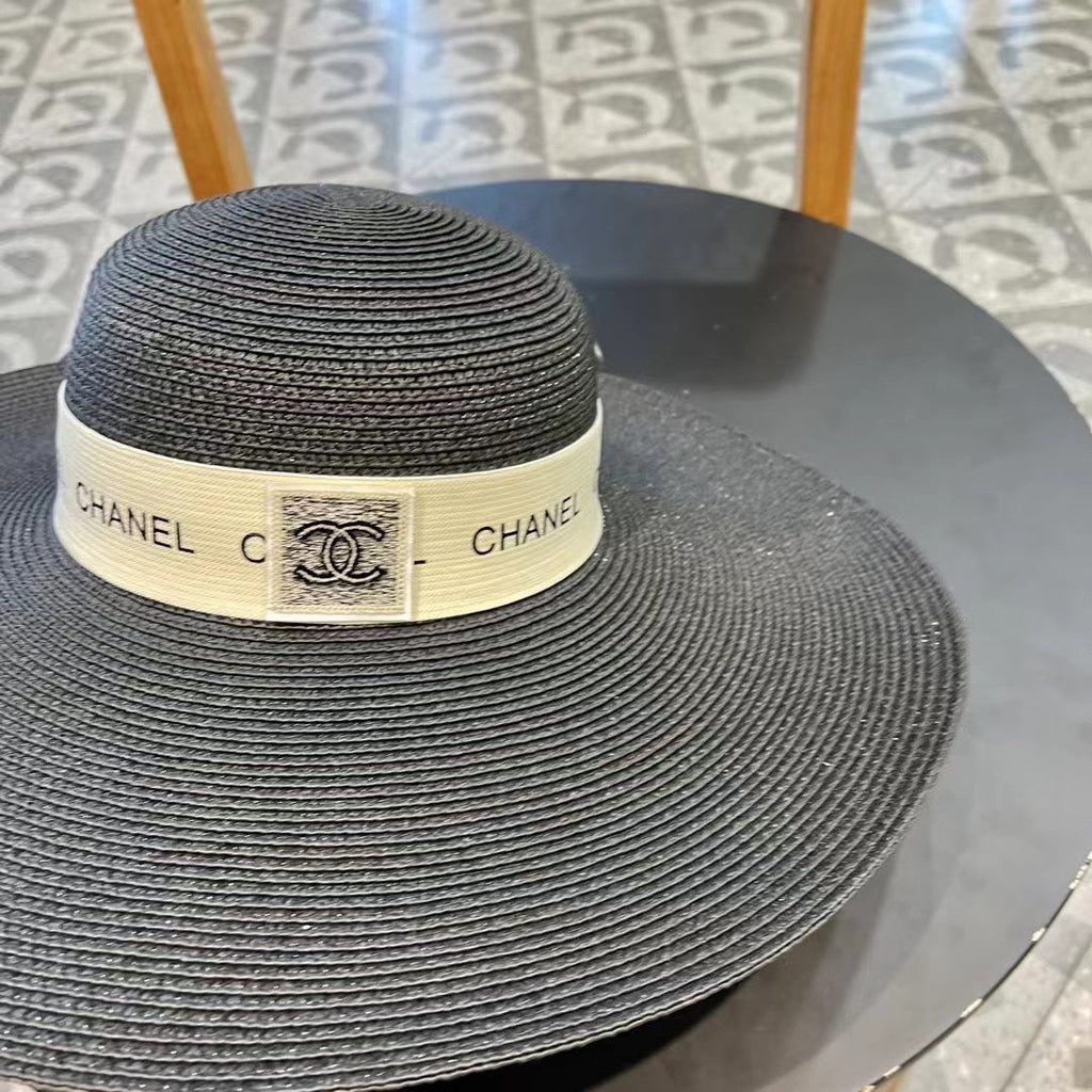 WIDE BRIM STRAW HAT BLACK 672709