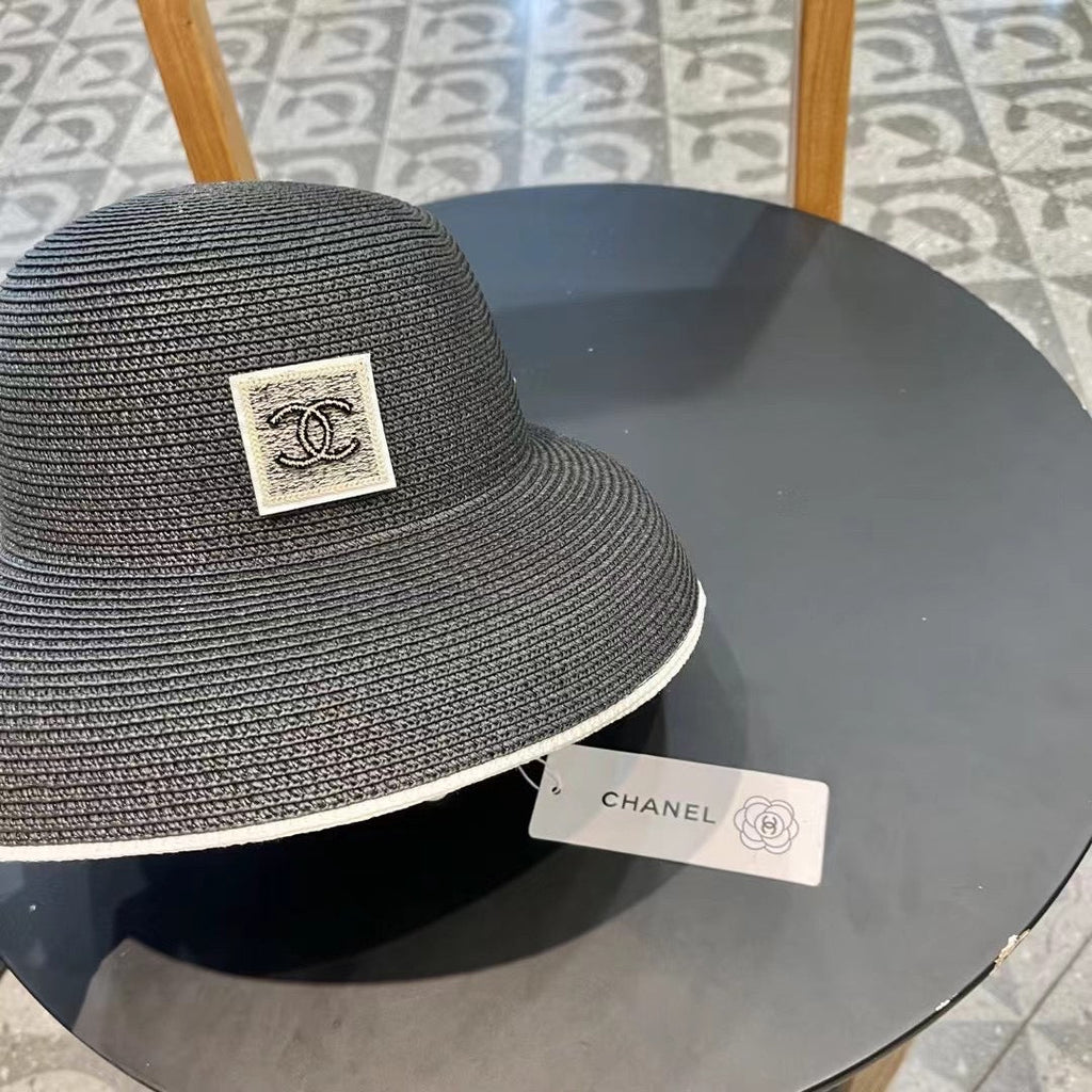 STRAW CLOCHE HAT BLACK 672756