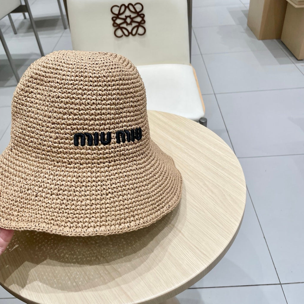 MIUMIU RAFFIA BUCKET HAT STYLE 69