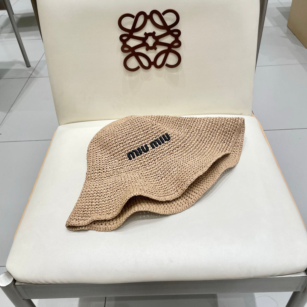 MIUMIU RAFFIA BUCKET HAT STYLE 69