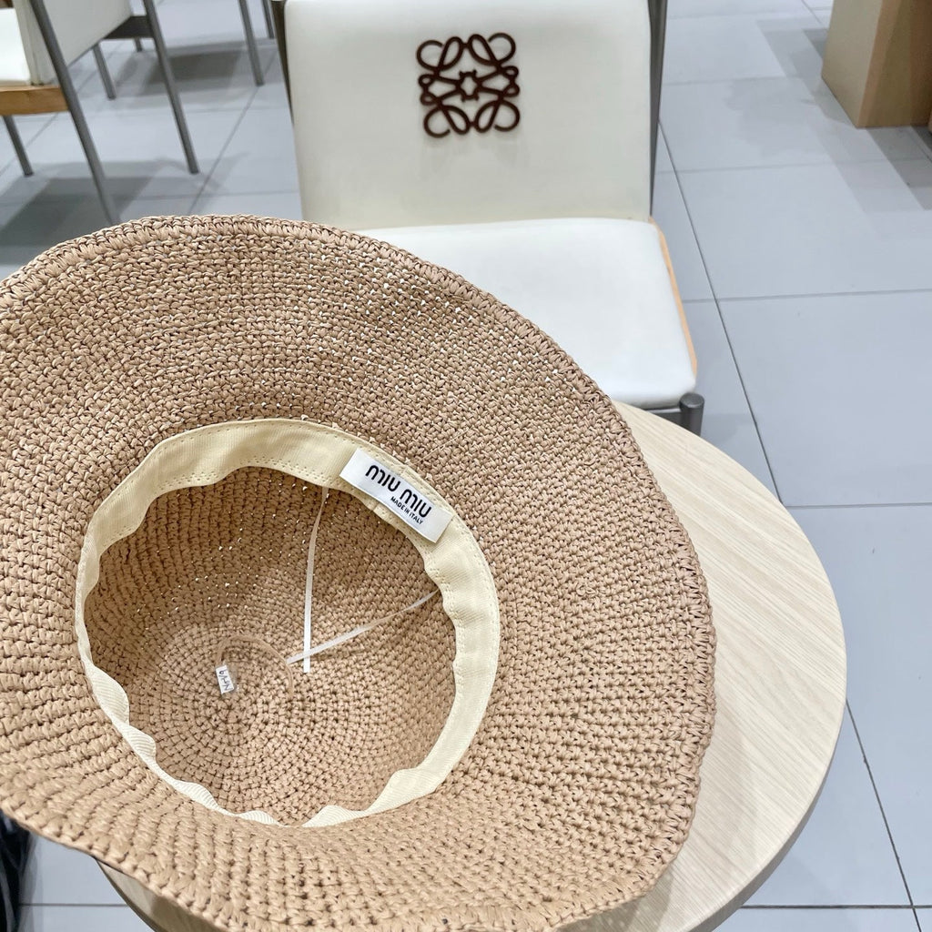 MIUMIU RAFFIA BUCKET HAT STYLE 69