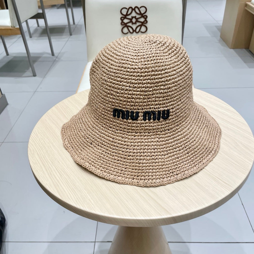 MIUMIU RAFFIA BUCKET HAT STYLE 69