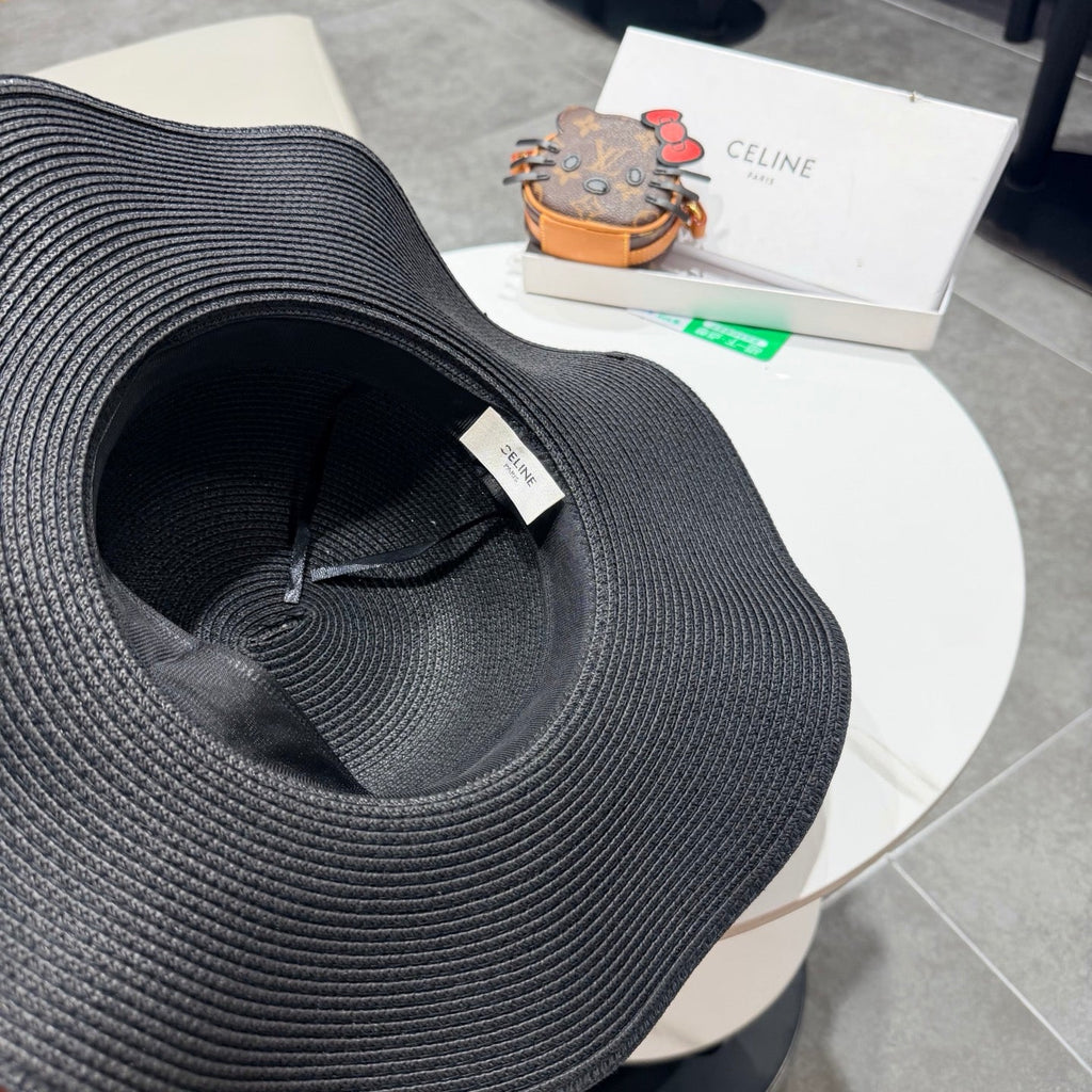 CELINE 26S STRAW WIDE BRIM HAT STYLE 73