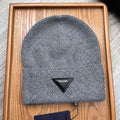 BEANIE HAT IN SHADOW GRAY WOOL AND RABBIT FUR 342034