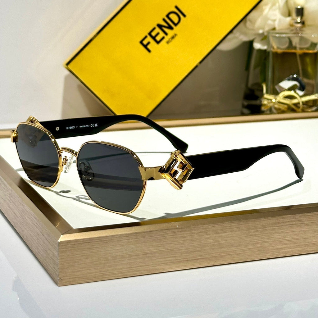 TRAVEL ROUND FRAME SUNGLASSES FE40148l  IN METAL AND ACETATE