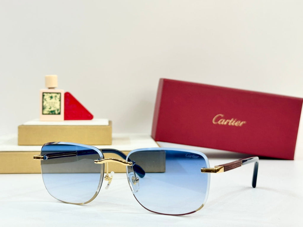 PREMIÈRE SQUARE FRAME SUNGLASSES 530304 IN METAL AND WOODEN