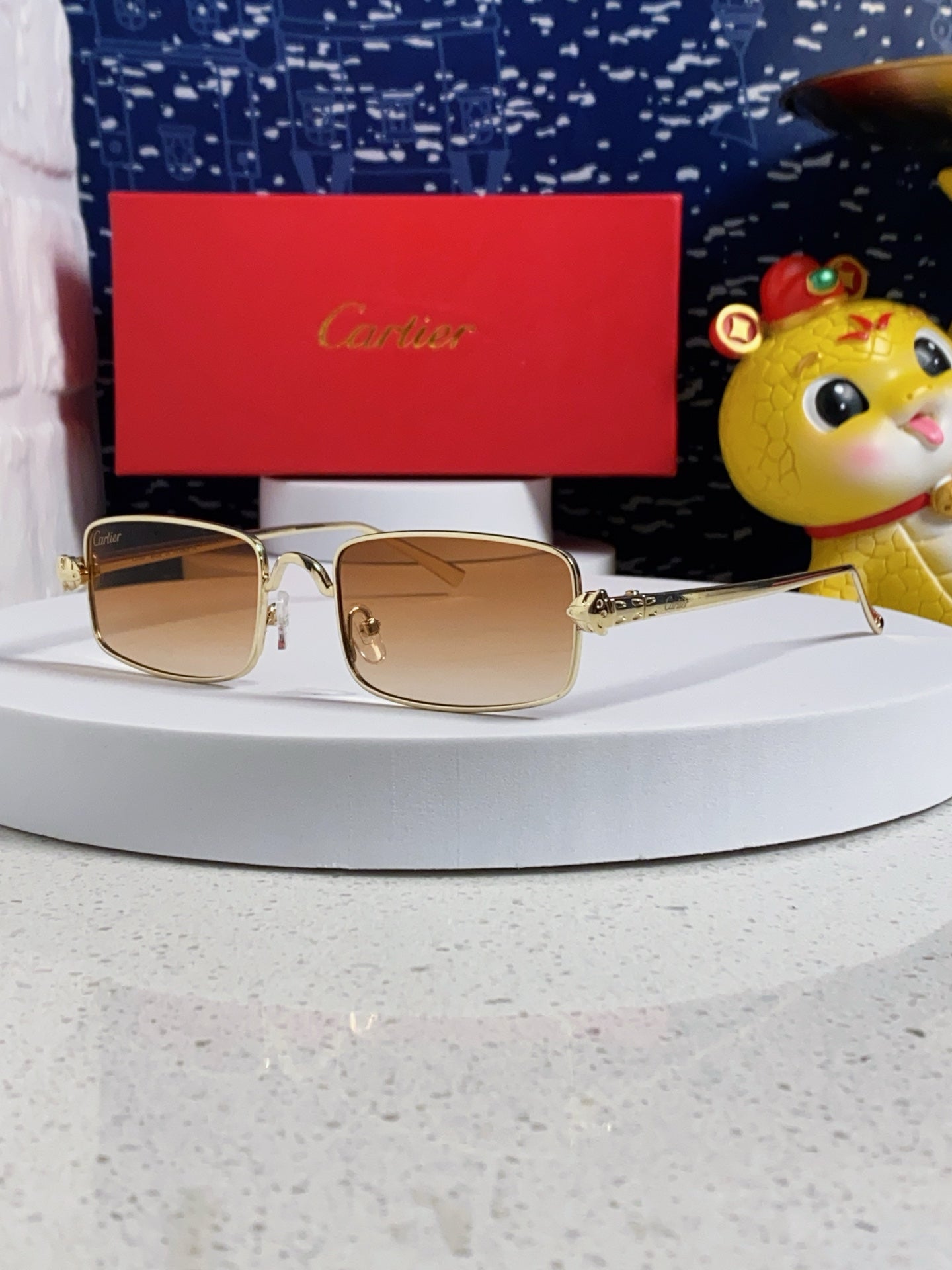 SANTOS RECTANGULAR FRAME SUNGLASSES CT0473S IN METAL