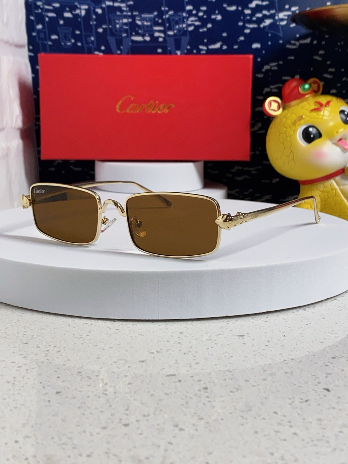 SANTOS RECTANGULAR FRAME SUNGLASSES CT0473S IN METAL
