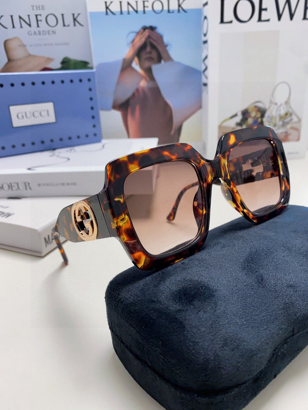 SQUARE FRAME SUNGLASSES GG0178S IN ACETATE EMBOSSED LOGO