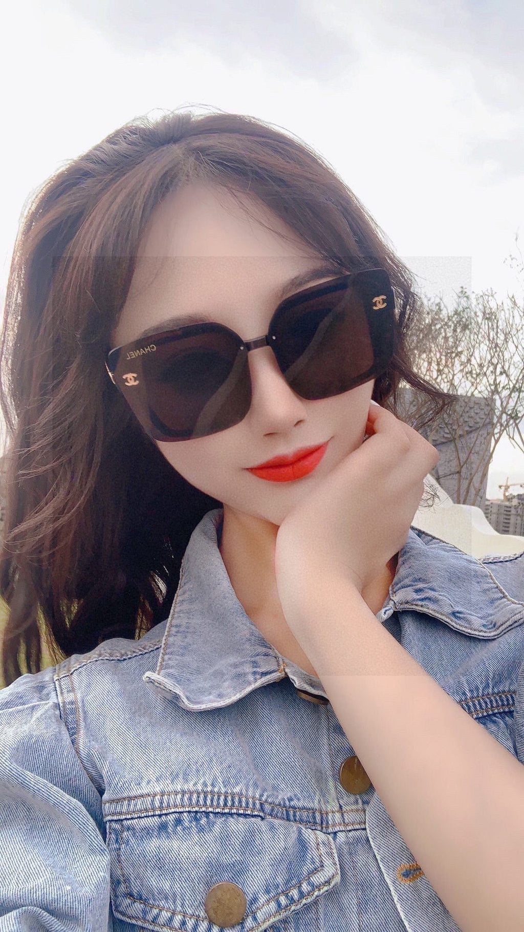 SQUARE SUNGLASSES 638797 IN ACETATE