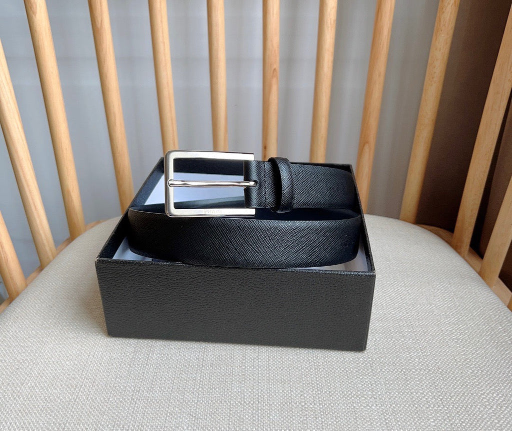 PRADA 25S BELT 30 MM IN BLACK CALFSKIN 585794