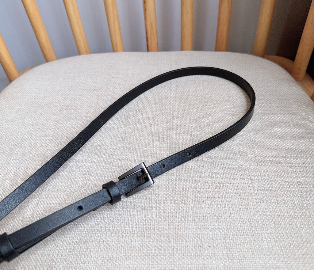 PRADA 25S BELT 10 MM IN BLACK CALFSKIN 598371