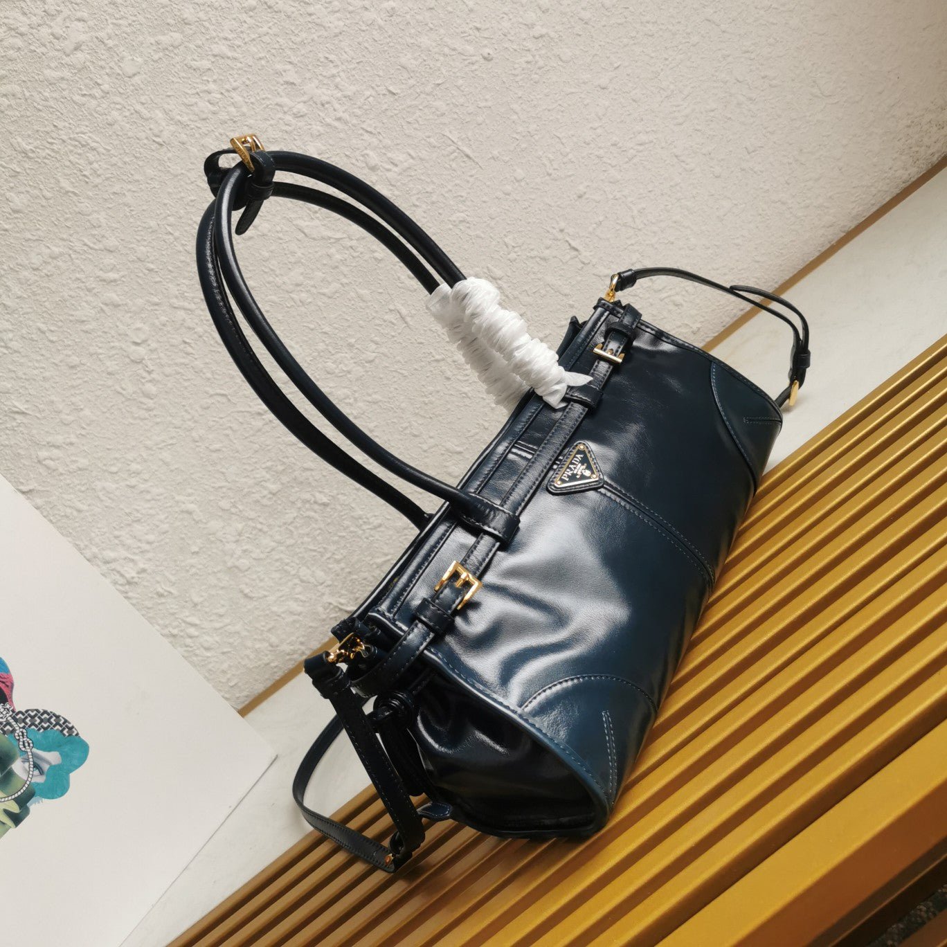 ＰＲＤＡ BONNIE MEDIUM LEATHER HANDBAG DENIM