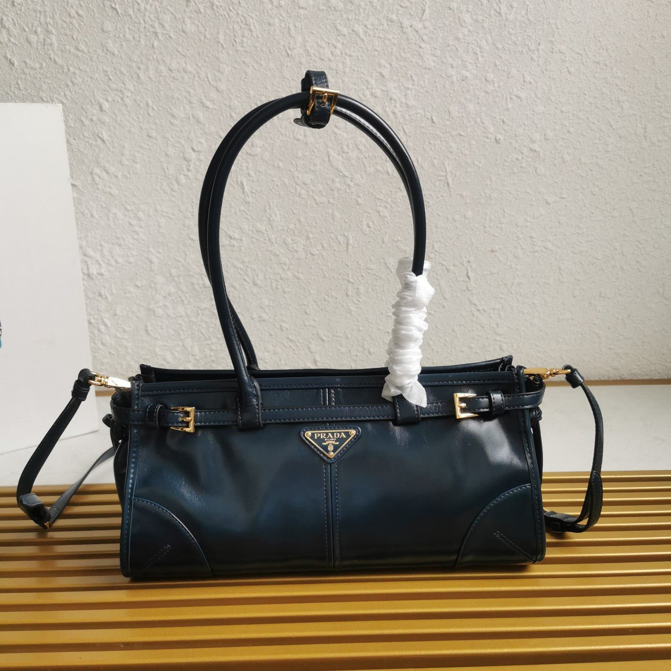 ＰＲＤＡ BONNIE MEDIUM LEATHER HANDBAG DENIM