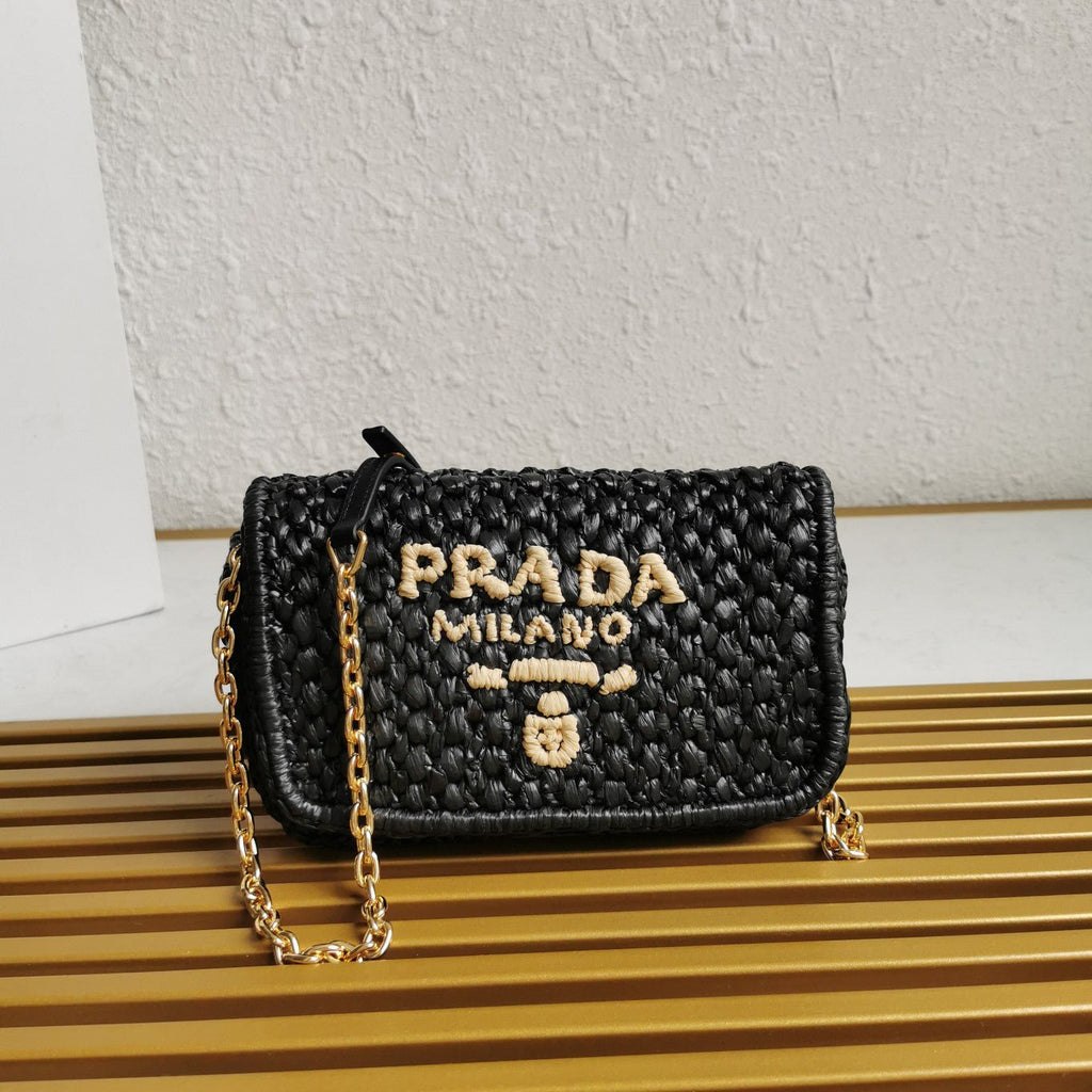 ＰＲＤＡ CROCHET SHOULDER BAG BLACK