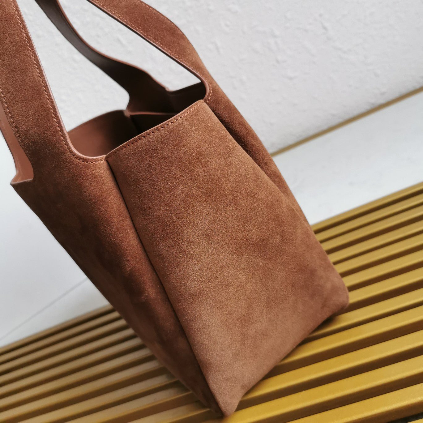 ＰＲＤＡ LARGE SUEDE SHOPPING BAG COCOA BROWN