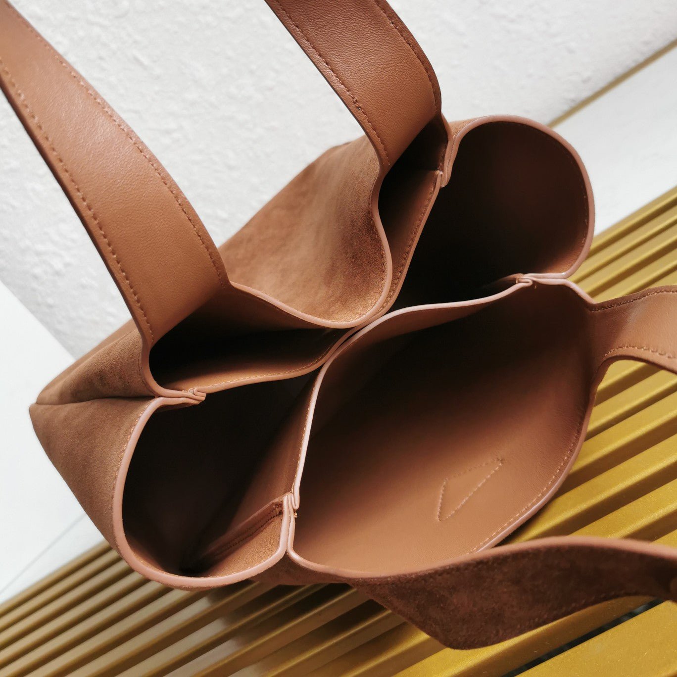 ＰＲＤＡ LARGE SUEDE SHOPPING BAG COCOA BROWN
