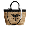 ＰＲＤＡ MEDIUM CROCHET AND LEATHER TOTE BAG