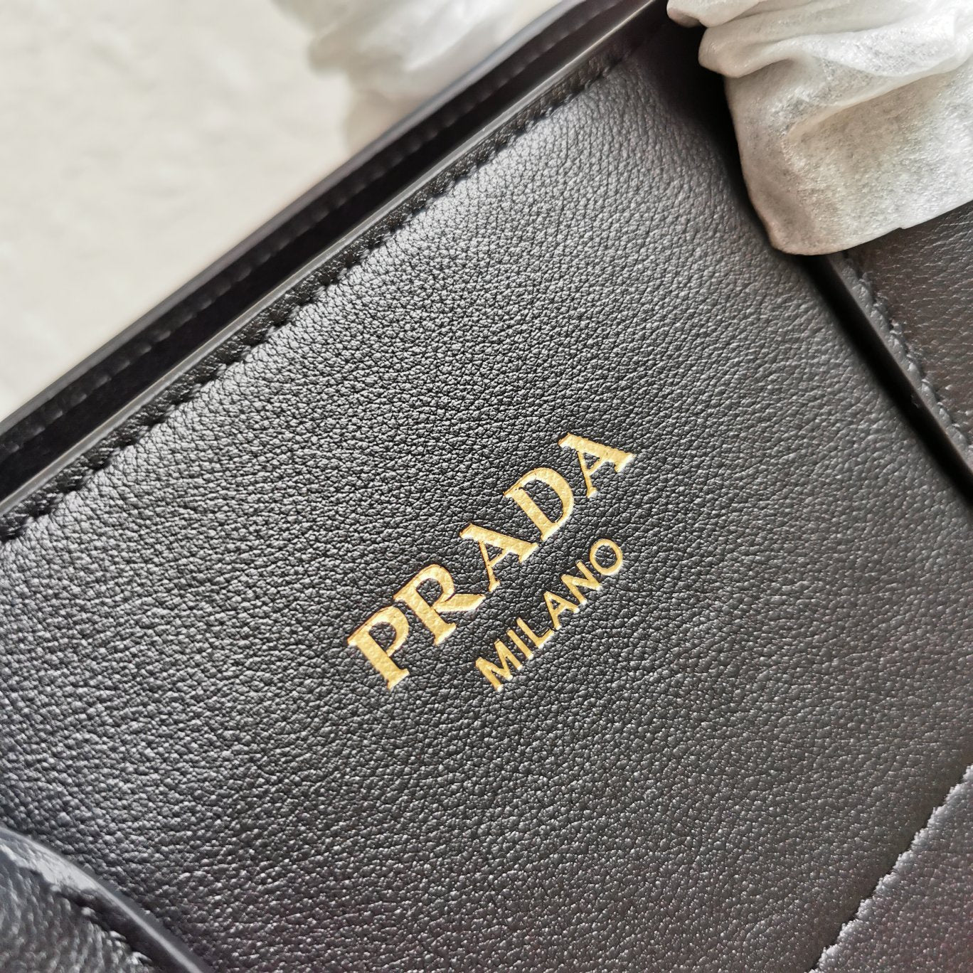 ＰＲＤＡ MEDIUM LEATHER TOTE BAG BLACK
