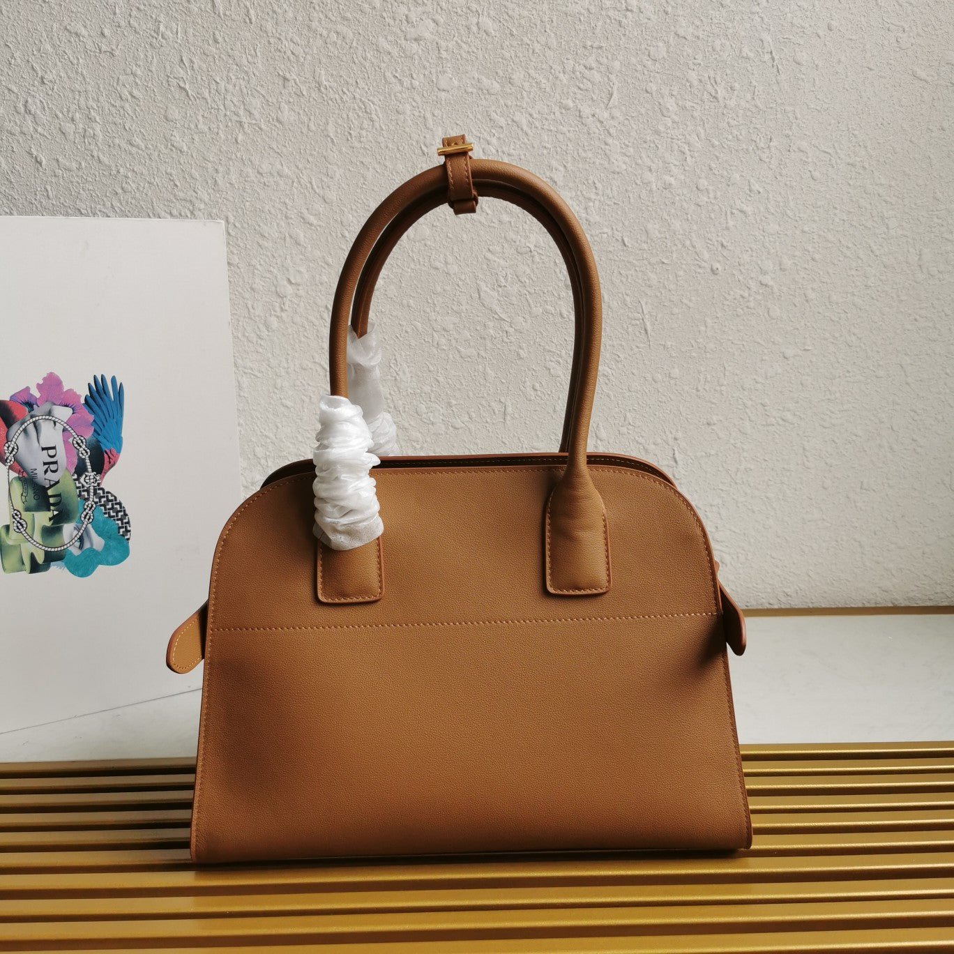 ＰＲＤＡ MEDIUM LEATHER TOTE BAG CARAMEL