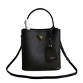 ＰＲＤＡ MEDIUM SAFFIANO LEATHER PRDA PANIER BAG BLACK