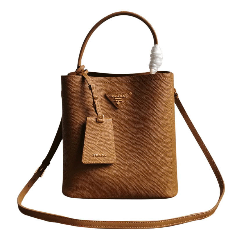 ＰＲＤＡ MEDIUM SAFFIANO LEATHER PRDA PANIER BAG CARAMEL