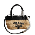 ＰＲＤＡ MINI CROCHET AND LEATHER TOTE BAG