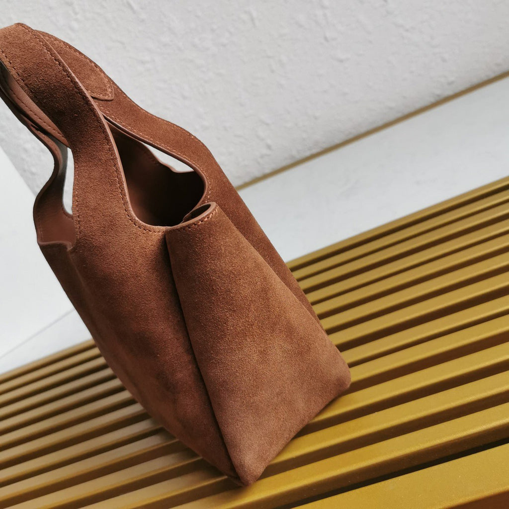 ＰＲＤＡ MINI SUEDE SHOPPING BAG COCOA BROWN