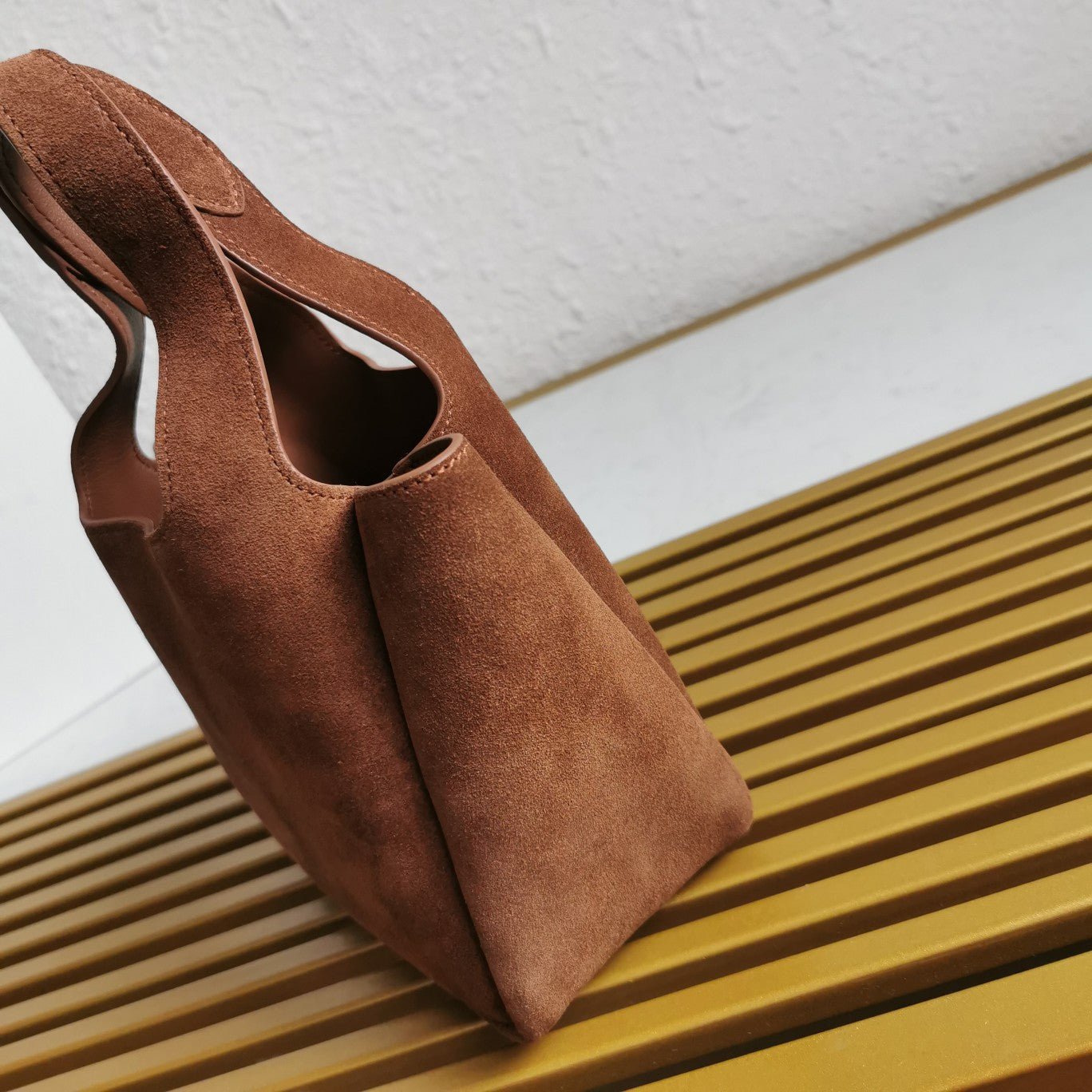 ＰＲＤＡ MINI SUEDE SHOPPING BAG COCOA BROWN