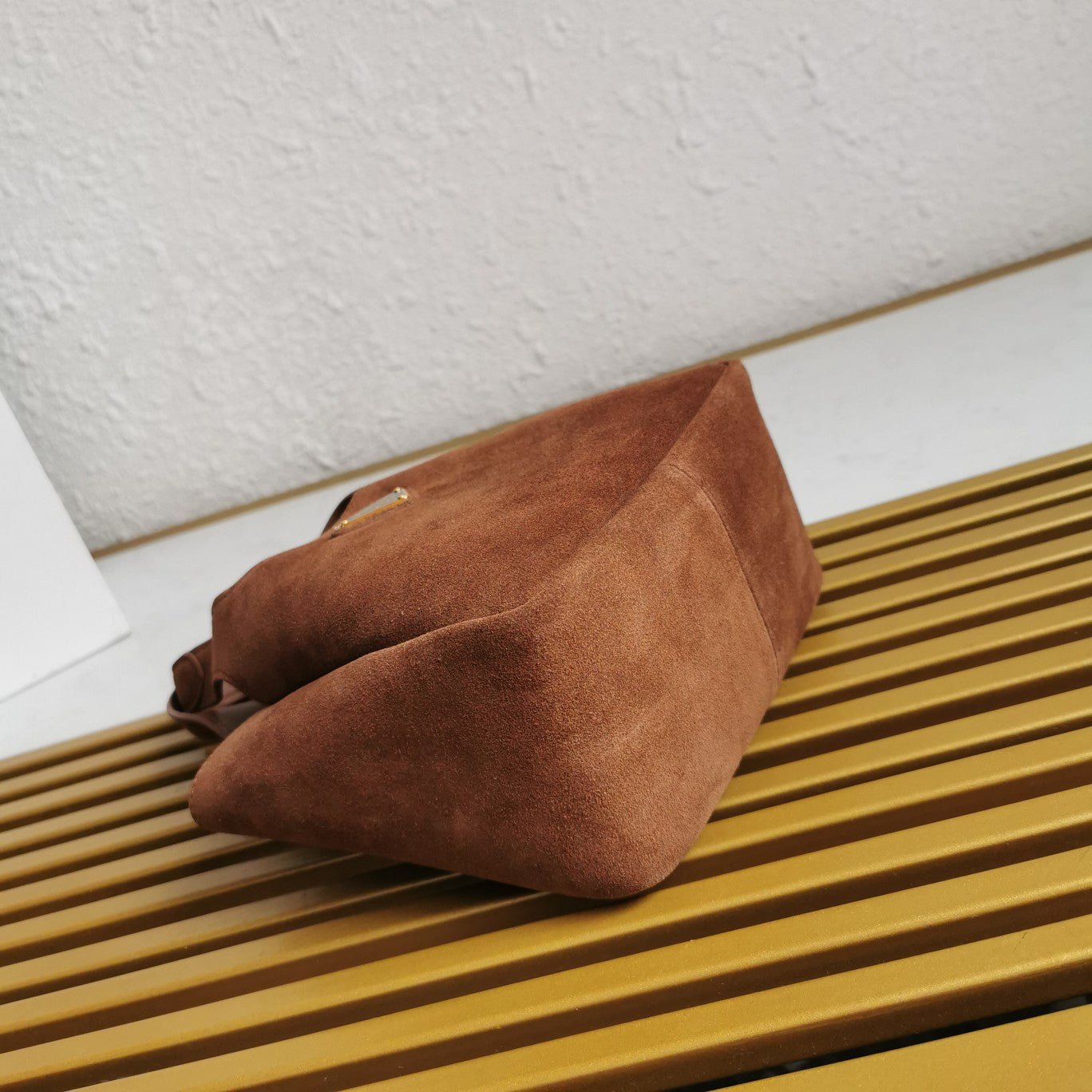 ＰＲＤＡ MINI SUEDE SHOPPING BAG COCOA BROWN