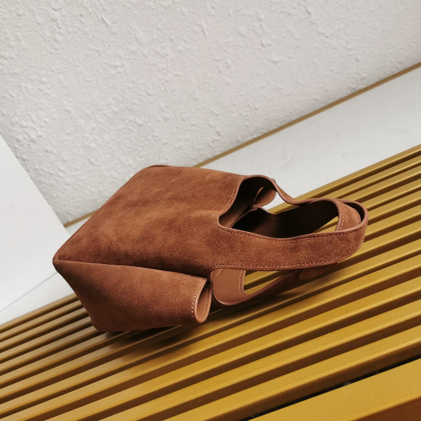 ＰＲＤＡ MINI SUEDE SHOPPING BAG COCOA BROWN
