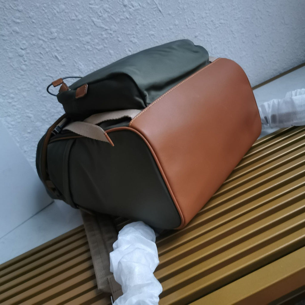 ＰＲＤＡ RE-NYLON AND LEATHER BACKPACK MUSK GREEN