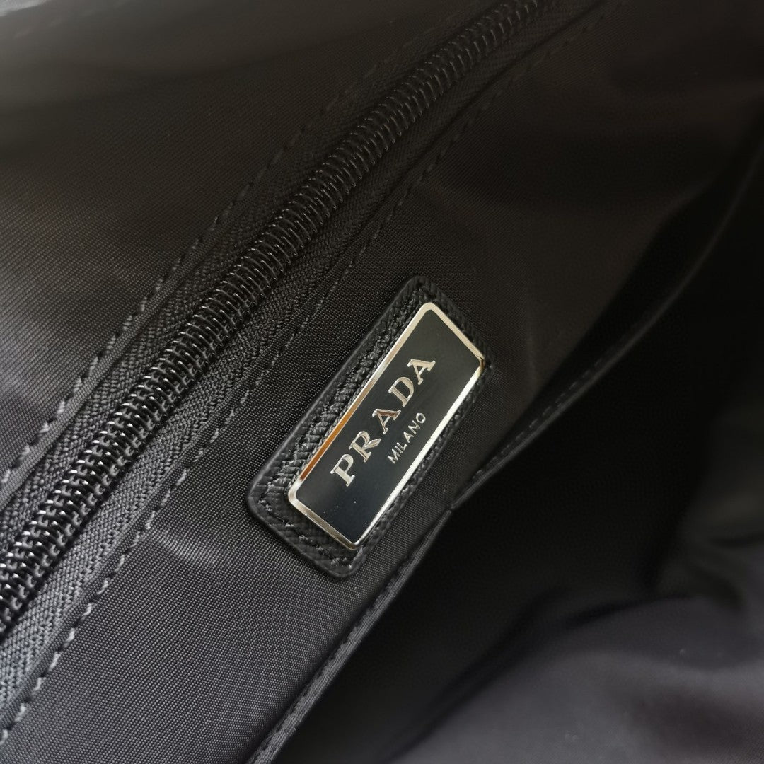 ＰＲＤＡ RE-NYLON AND LEATHER SHOULDER BAG BLACK LARGE